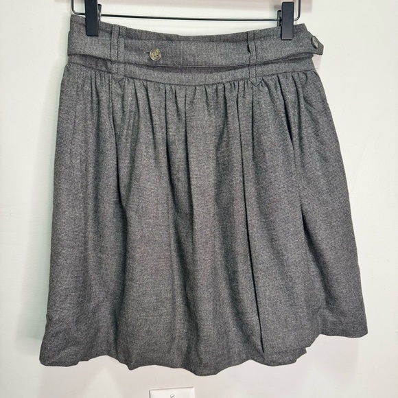 Robert Rodriguez Grey Wool Mini Skirt Attached Belt Size 2 - Picture 4 of 9